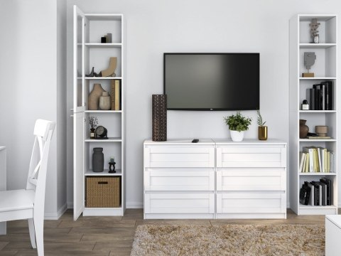 WITRYNA 40CM PAFOS BIAŁY SZYBA HDF KOMPLET