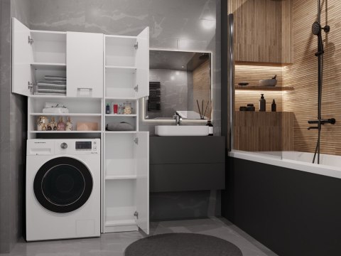 ZESTAW ŁAZIENKOWY MARPOL REGAŁ SZAFKA SŁUPEK BIAŁY