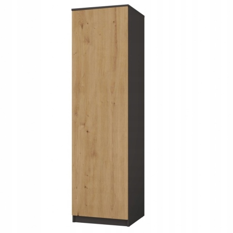 Szafa garderoba 50 cm antracyt dąb artisan półki lub drążek
