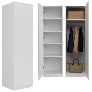 Szafa garderoba 50 cm biała półki lub drążek