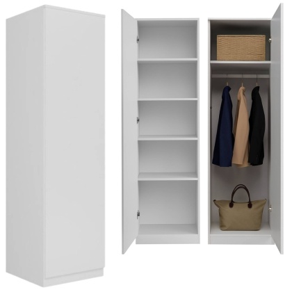 Szafa garderoba 50 cm biała półki lub drążek