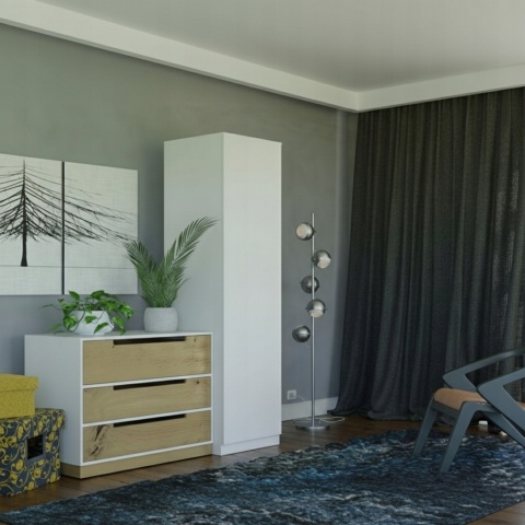 Szafa garderoba 50 cm biała półki lub drążek