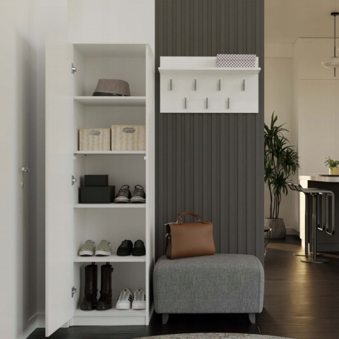 Szafa garderoba 50 cm biała półki lub drążek