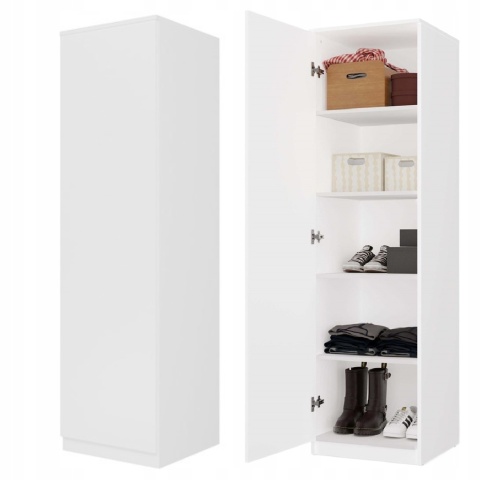 Szafa garderoba 50 cm biała półki lub drążek