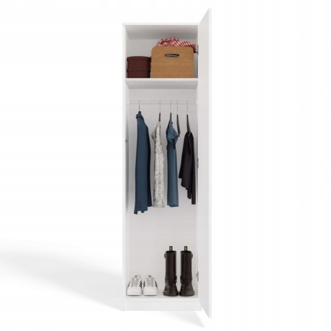 Szafa garderoba 50 cm biała półki lub drążek