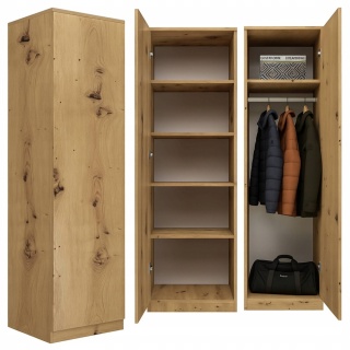 Szafa garderoba 50 cm dąb artisan półki lub drążek