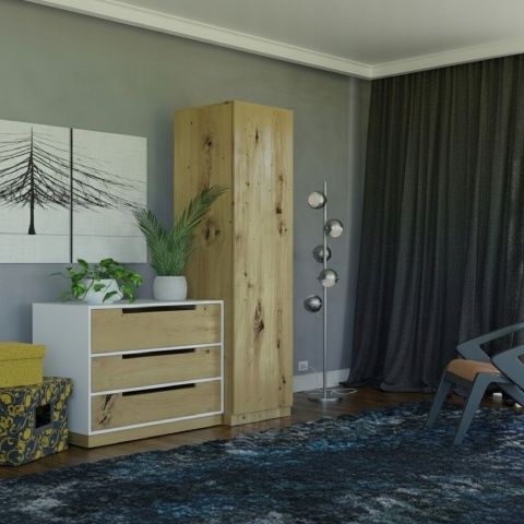 Szafa garderoba 50 cm dąb artisan półki lub drążek