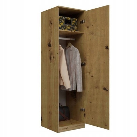 Szafa garderoba 50 cm dąb artisan półki lub drążek