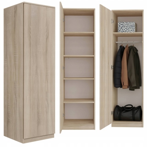 Szafa garderoba 50 cm dąb sonoma półki lub drążek