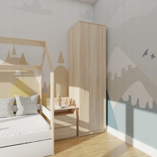 Szafa garderoba 50 cm dąb sonoma półki lub drążek