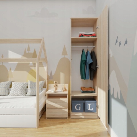 Szafa garderoba 50 cm dąb sonoma półki lub drążek