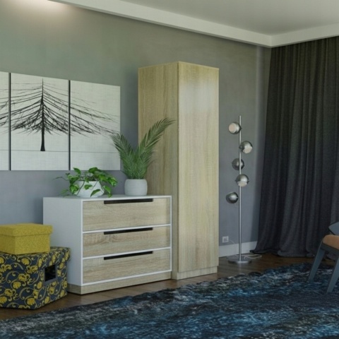 Szafa garderoba 50 cm dąb sonoma półki lub drążek