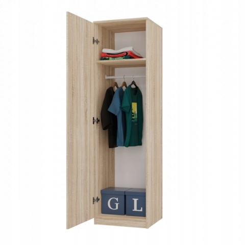 Szafa garderoba 50 cm dąb sonoma półki lub drążek