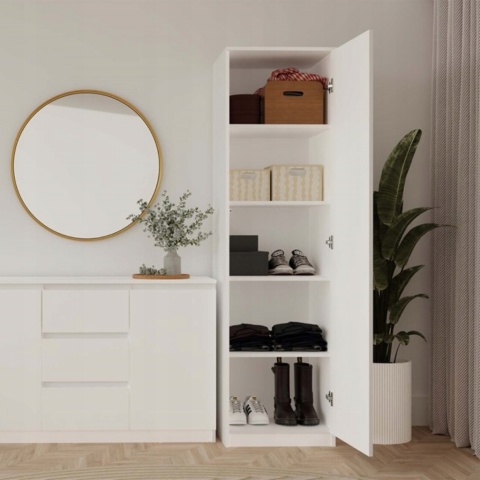 Szafa garderoba z lustrem 50 cm biała półki lub drążek