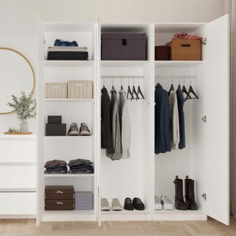 Szafa garderoba z lustrem 50 cm biała półki lub drążek