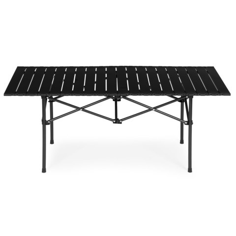 Stolik turystyczny składany 120x55 cm - duży stół kempingowy stalowy z torbą czarny