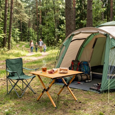 Stolik turystyczny składany 60x60 cm – kempingowy z torbą STAL WĘGLOWA