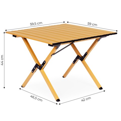 Stolik turystyczny składany 60x60 cm – kempingowy z torbą STAL WĘGLOWA