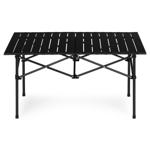 Stolik turystyczny składany 95x55 cm – szeroki stół kempingowy stalowy z torbą czarny