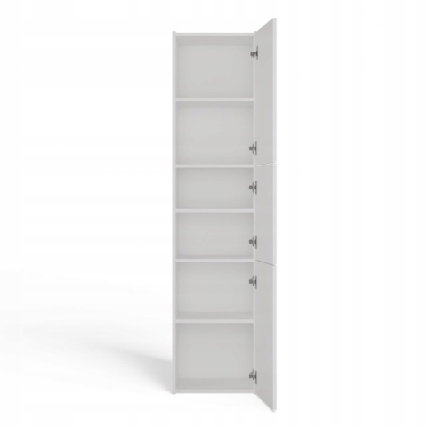 Szafka łazienkowa 40 cm SARA S43 słupek 6 półek - biały matowy
