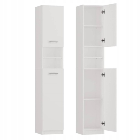 Słupek 32 cm MARBELA szafka łazienkowa 6 półek - biały połysk