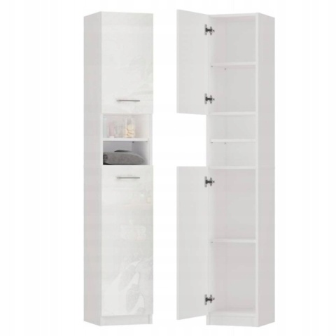Słupek 32 cm MARBELA szafka łazienkowa 6 półek - biały