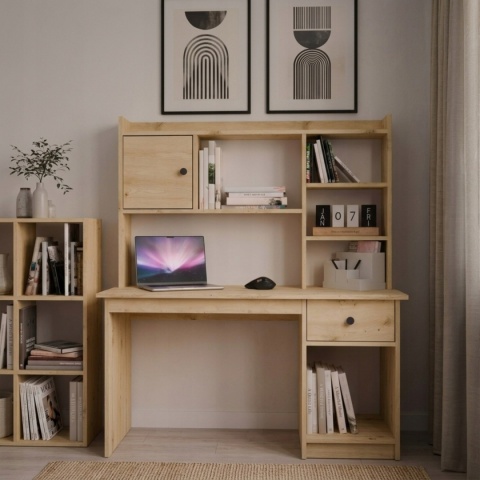 Nadstawka do biurka 120 cm 5 półek - dąb artisan