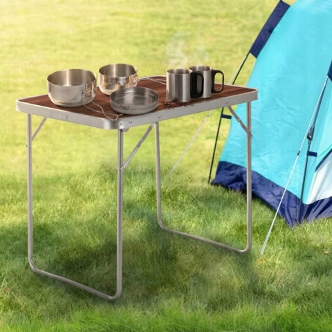 Stolik turystyczny składany 80x60 cm – stół kempingowy walizka na taras, balkon i ogród