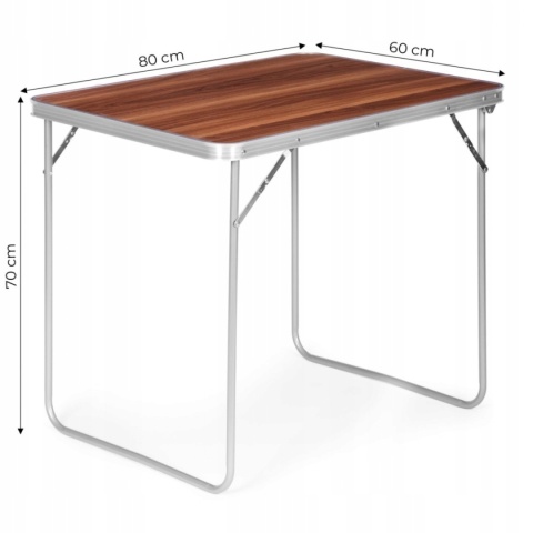 Stolik turystyczny składany 80x60 cm – stół kempingowy walizka na taras, balkon i ogród