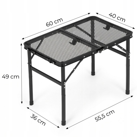 Stolik turystyczny składany 60x40 cm – lekki stolik kempingowy w walizkę