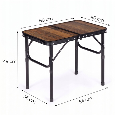 Stolik turystyczny składany 60x40 cm – lekki stół kempingowy