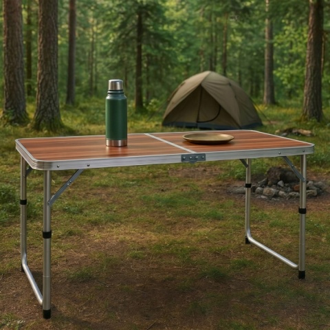 Stolik turystyczny składany 120x60 cm – stół kempingowy z regulacją wysokości