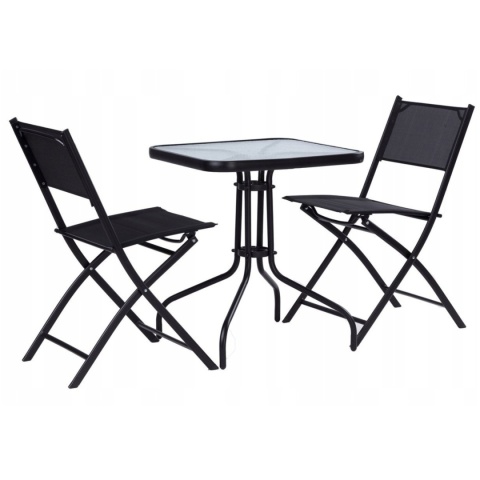 Stół ogrodowy szklany 60x60 cm – kwadratowy stolik na taras, balkon i do ogrodu