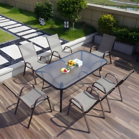 Stół ogrodowy szklany 140x80 cm – duży stół, ława na taras, balkon i do ogrodu