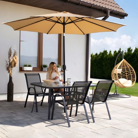 Stół ogrodowy szklany 140x80 cm – duży stół, ława na taras, balkon i do ogrodu