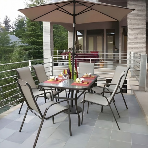 Stół ogrodowy szklany 140x80 cm – duży stół, ława na taras, balkon i do ogrodu