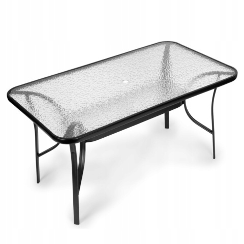 Stół ogrodowy szklany 140x80 cm – duży stół, ława na taras, balkon i do ogrodu