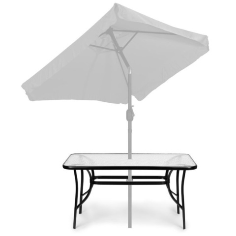 Stół tarasowy z otworem na parasol ogrodowy