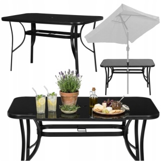 Stół ogrodowy szklany 140x80 cm – duży stół, ława na taras, balkon i do ogrodu