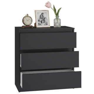 Komoda MALWA 3 szuflady 70 cm - czarny matowy