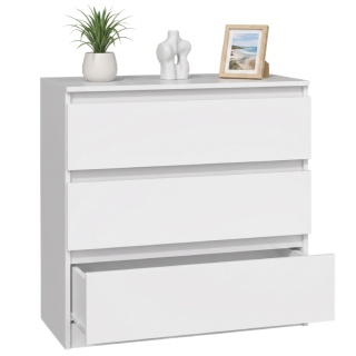 Komoda MALWA 3 szuflady 70 cm - biały matowy