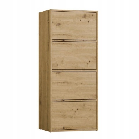 Komoda 50 cm ALMA 4 półki drzwi TIP-ON - dąb artisan