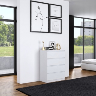 Komoda 70 cm MALWA 4 szuflady - biały matowy