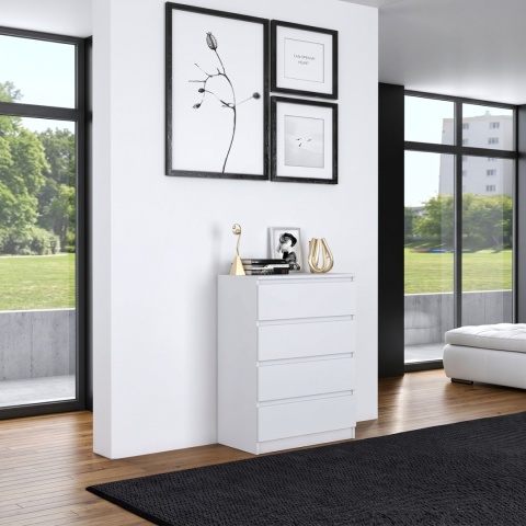 Komoda 70 cm MALWA 4 szuflady - biały matowy