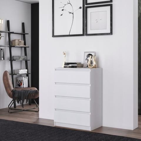 Komoda 70 cm MALWA 4 szuflady - biały matowy