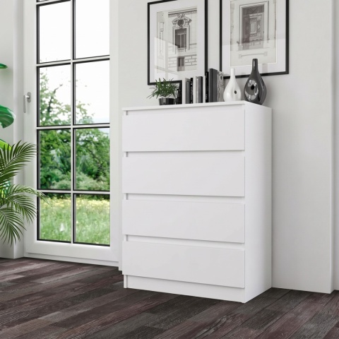 Komoda 70 cm MALWA 4 szuflady - biały matowy