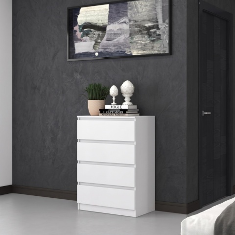 Komoda 70 cm MALWA 4 szuflady - biały matowy