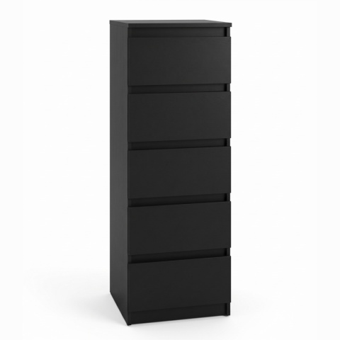 Komoda W5 z 5 szufladami - czarny matowy