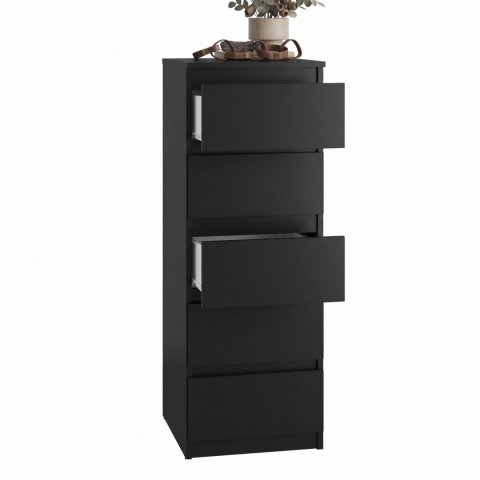 Komoda W5 z 5 szufladami - czarny matowy